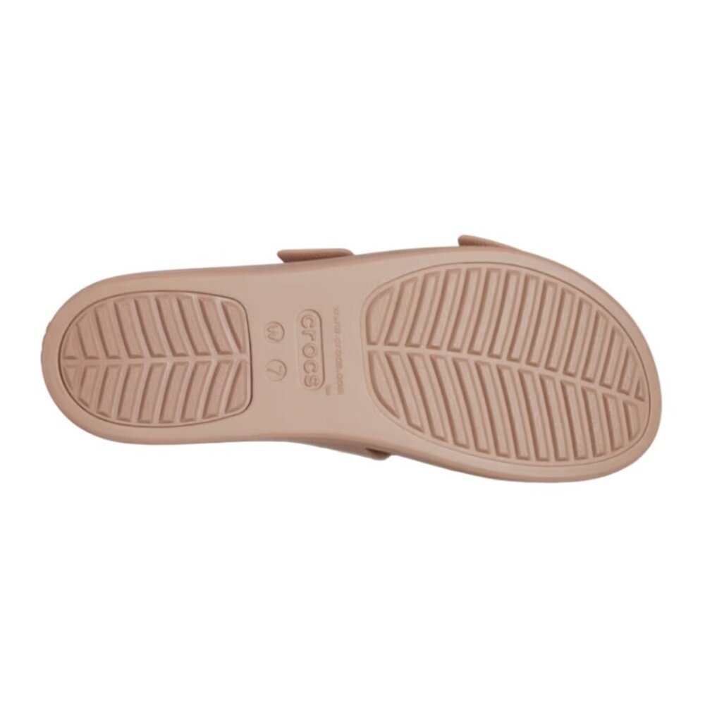 Crocs Brooklyn Buckle Wedges Latte Lightweight Comfort Sandals Size 9 New - Picture 11 of 11